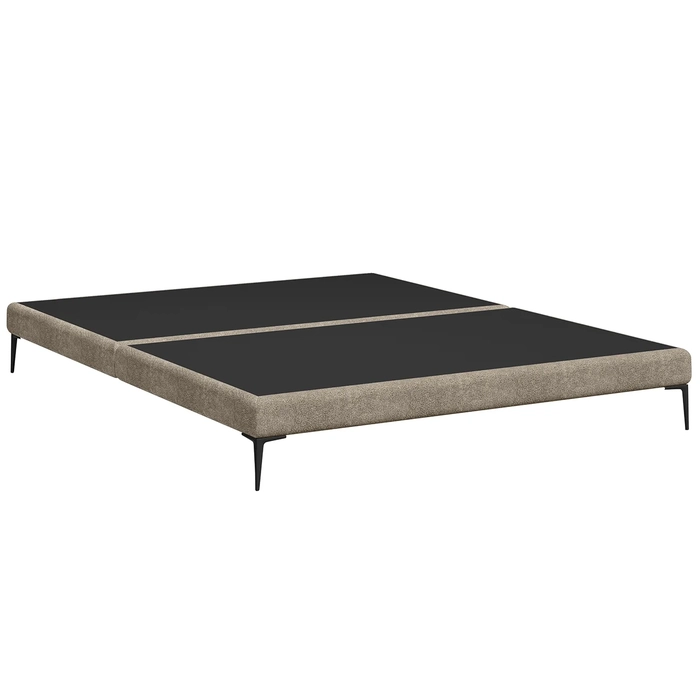 Cama Queen Base Box 158cm Pés Ferro Susano Boucle Capuccino Z04 - Mpozenato
