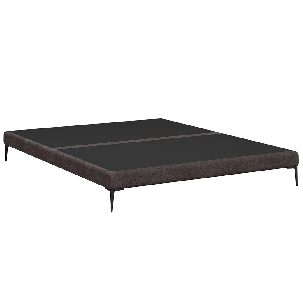Cama Queen Base Box 158cm Pés Ferro Susano Boucle Marrom Z04 - Mpozenato