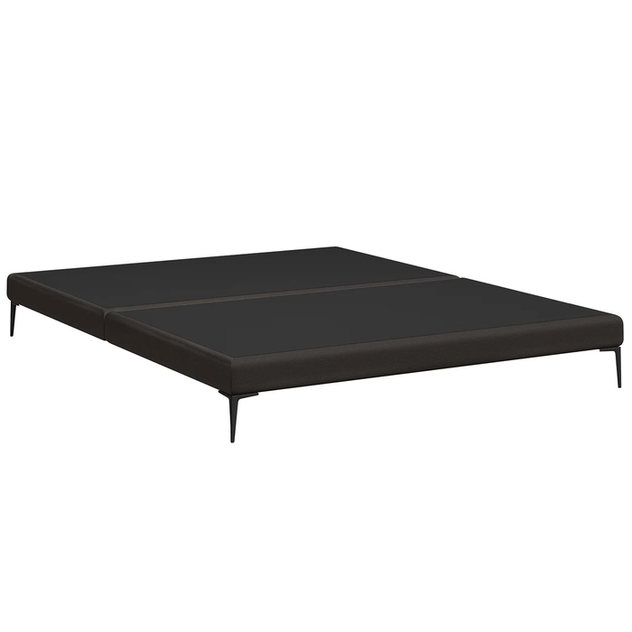 Cama King Base Box 193cm Pés de Ferro Susano Sintético Marrom Z04 - Mpozenato