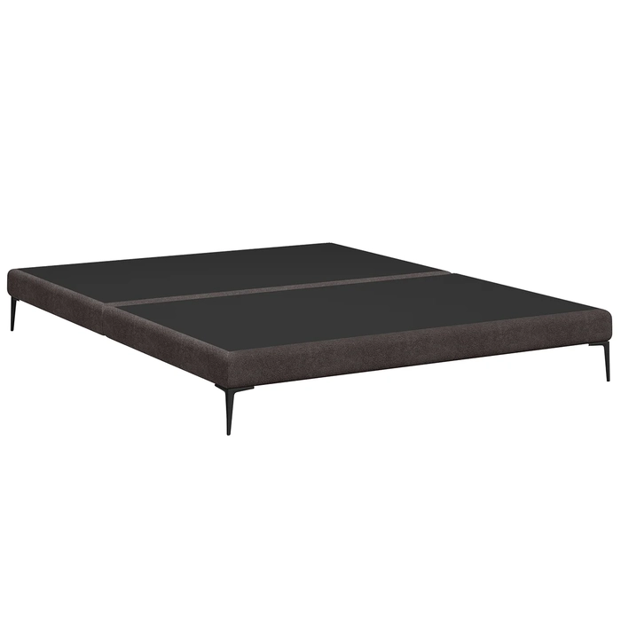 Cama King Base Box 193cm Pés de Ferro Susano Boucle Marrom Z04 - Mpozenato