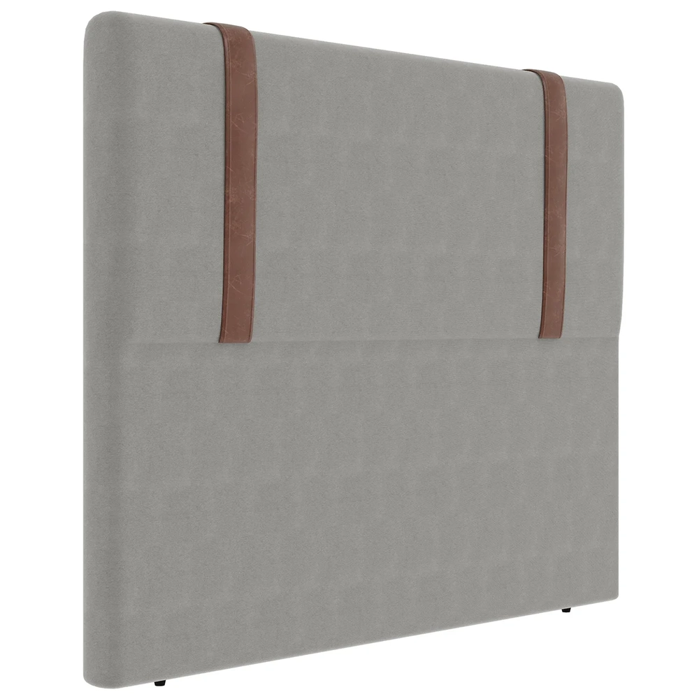 Cabeceira Cama Box Solteiro 90cm Estofada Glory Linho Cinza Z04 - Mpozenato