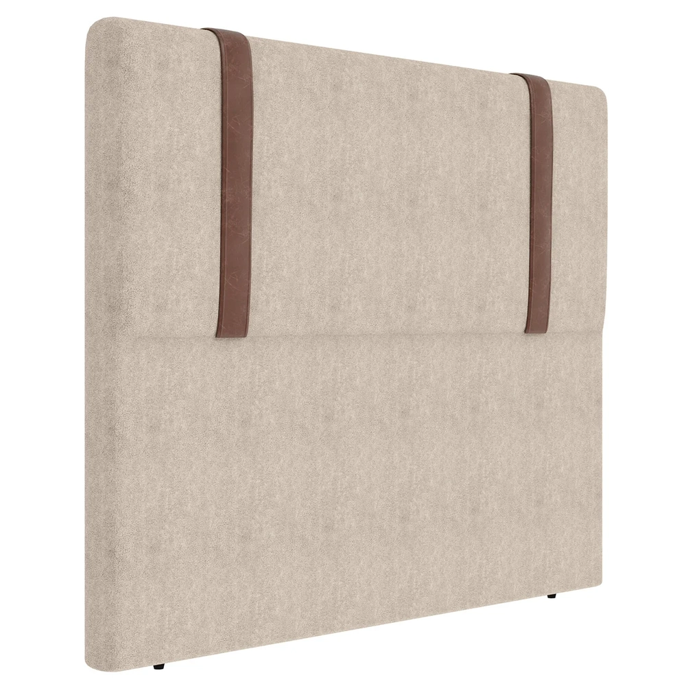 Cabeceira Cama Box Solteiro 90cm Estofada Glory Boucle Bege Z04 - Mpozenato