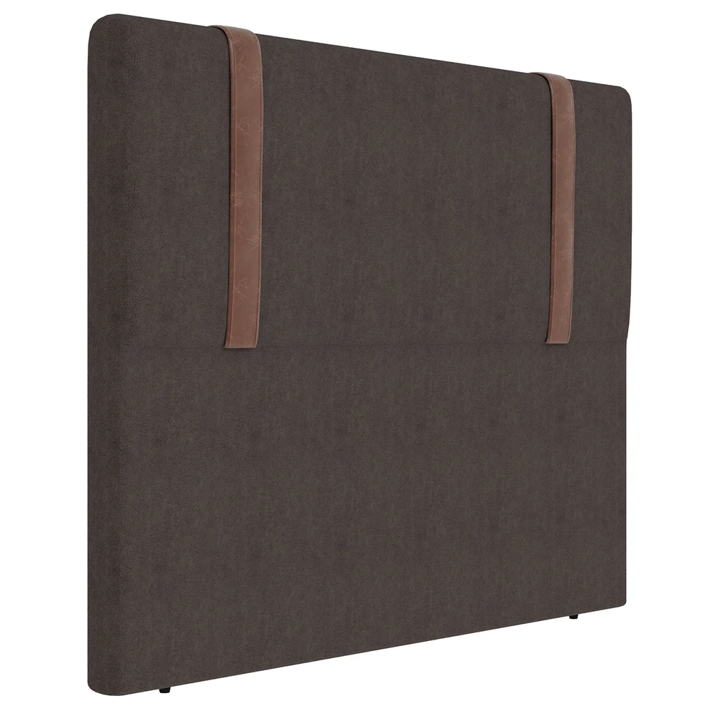 Cabeceira Cama Box Solteiro 90cm Estofada Glory Boucle Marrom Z04 - Mpozenato