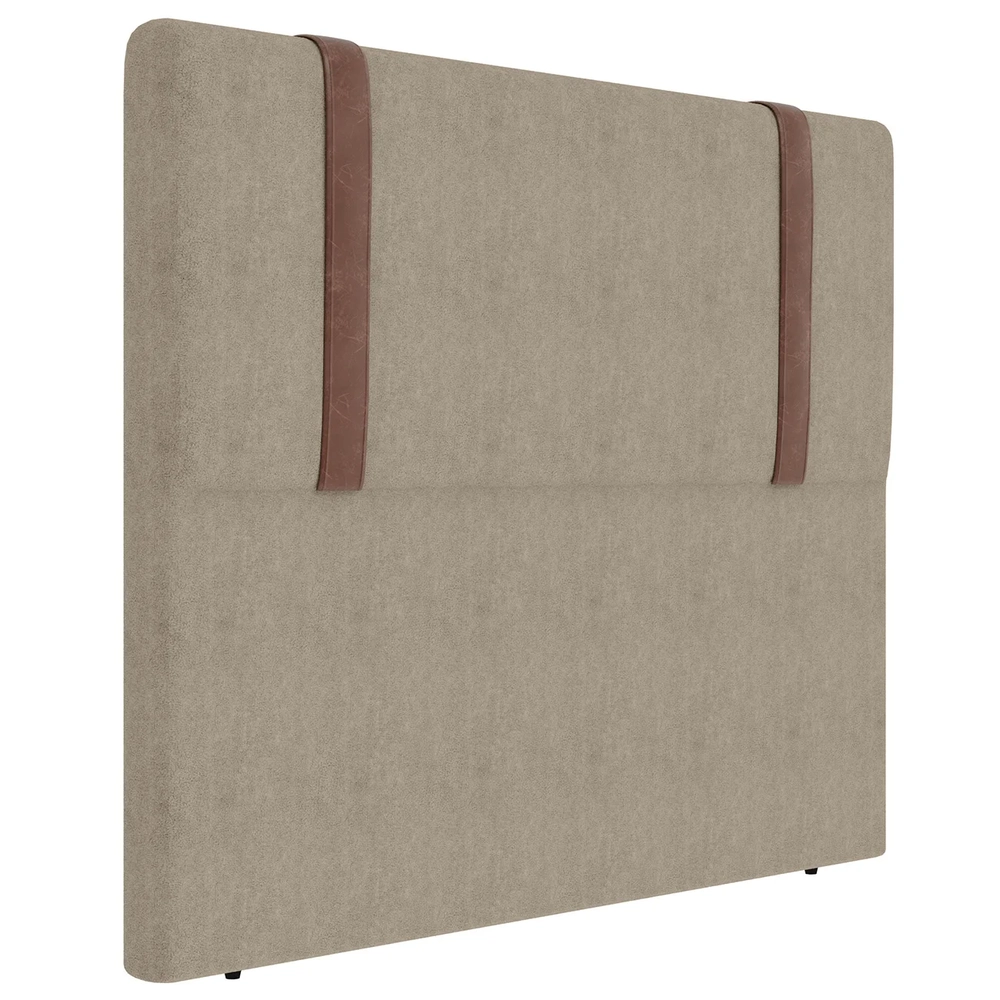 Cabeceira Cama Box Solteiro 90cm Estofada Glory Boucle Capuccino Z04 - Mpozenato