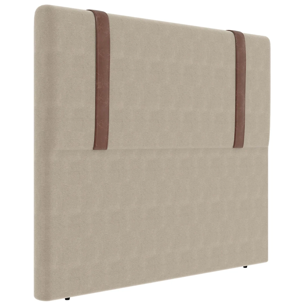 Cabeceira Cama Box Casal 140cm Estofada Glory Linho Bege Z04 - Mpozenato