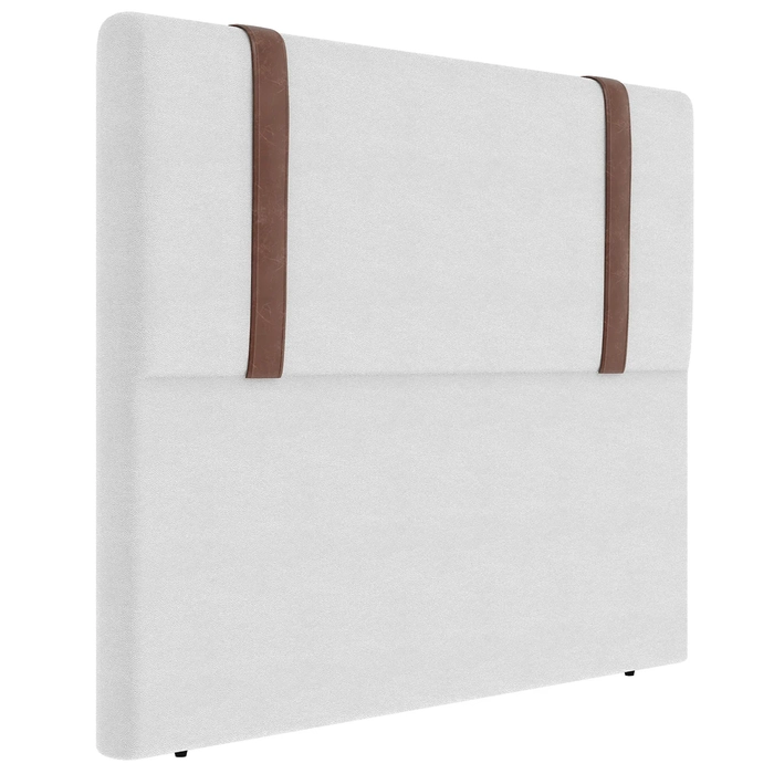 Cabeceira Cama Box Solteiro 90cm Estofada Glory Sintético Branco Z04 - Mpozenato