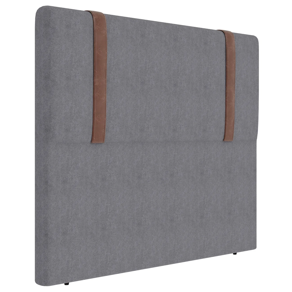 Cabeceira Cama Box King 193cm Estofada Glory Boucle Cinza Z04 - Mpozenato