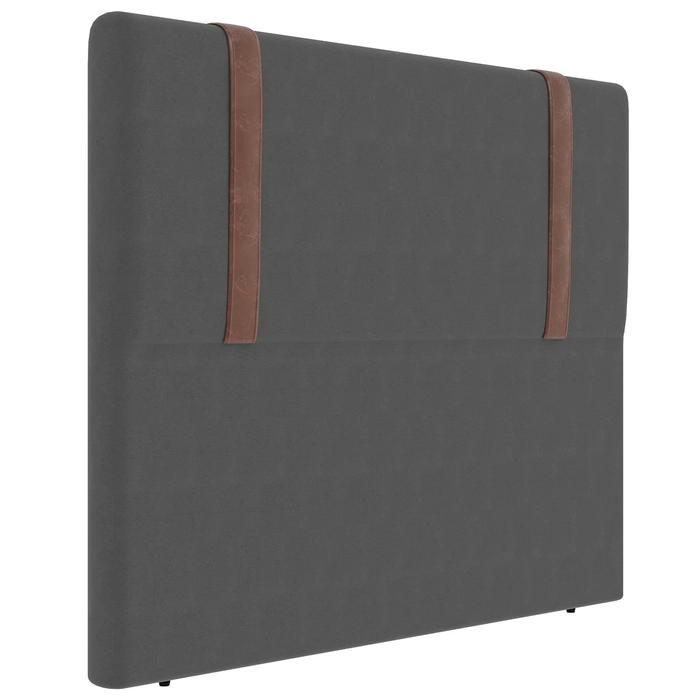 Cabeceira Cama Box Casal 140cm Estofada Glory Linho Grafite Z04 - Mpozenato