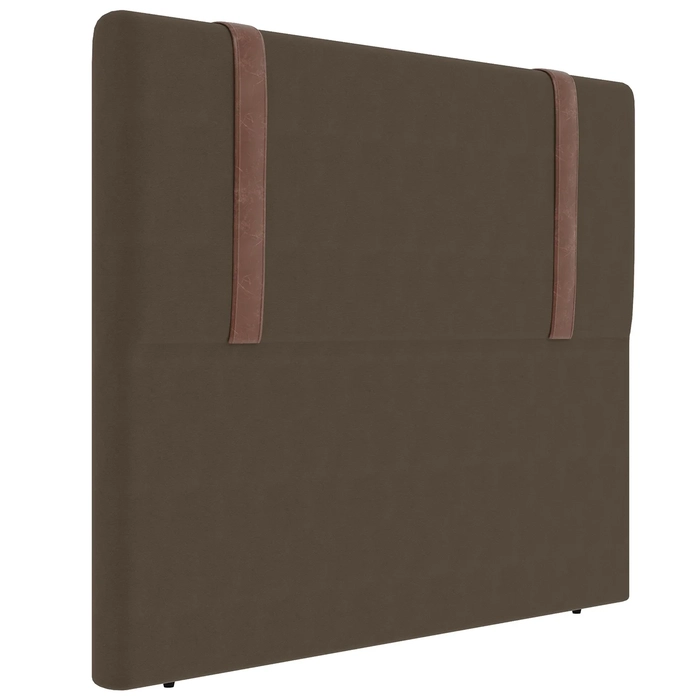 Cabeceira Cama Box Casal 140cm Estofada Glory Linho Marrom Z04 - Mpozenato