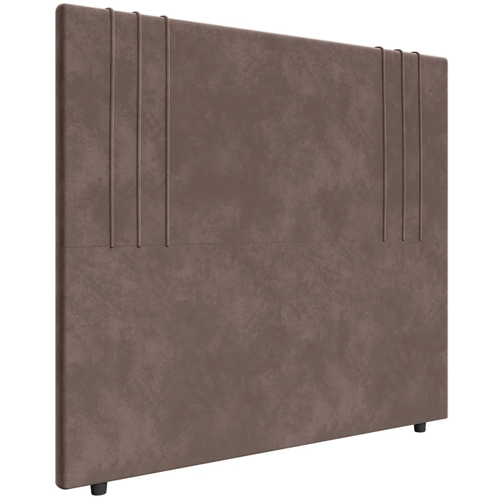 Cabeceira Cama Box Solteiro 90cm Estofada Rama Veludo Marrom Z04 - Mpozenato