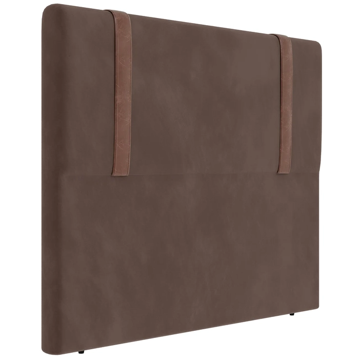 Cabeceira Cama Box Casal 140cm Estofada Glory Veludo Marrom Z04 - Mpozenato