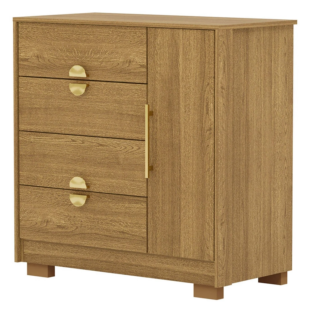 Cômoda Para Quarto 93cm Com 1 Porta Nara Nature V02 - Mpozenato