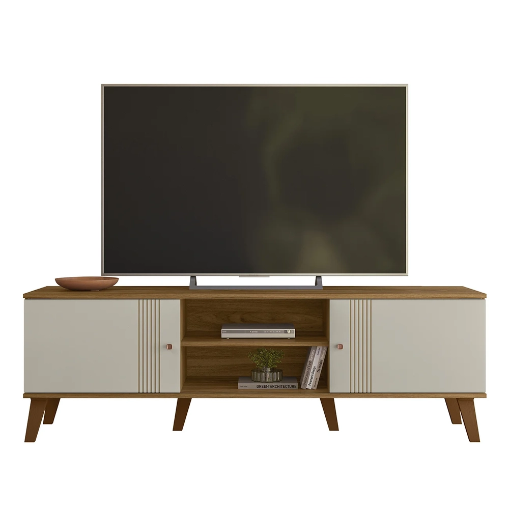 Rack Bancada Para TV 65 Pol 160cm Sia Nature/Off Z49       - Mpozenato