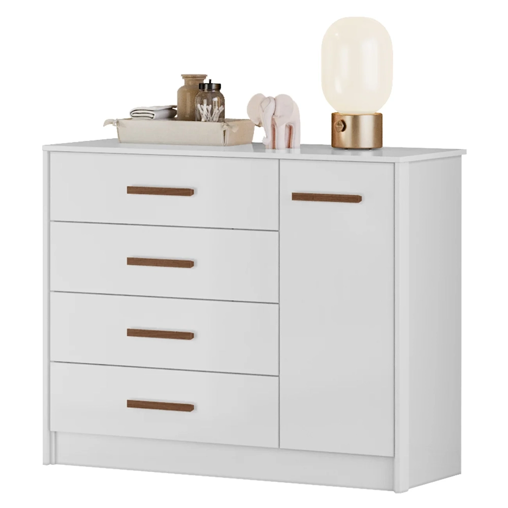 Cômoda Para Quarto Infantil 110cm 1 Porta Nelly Branco Z49 - Mpozenato