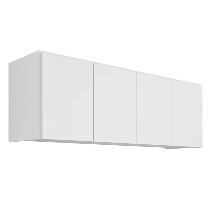 Armário de Cozinha Aéreo 118cm 4 Portas Monna Branco Z34    - Mpozenato