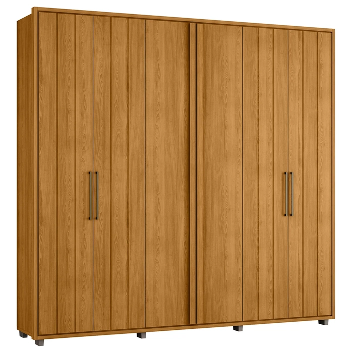 Guarda Roupa Casal 250cm Com 6 Portas Vibe Cinamomo Z10     - Mpozenato