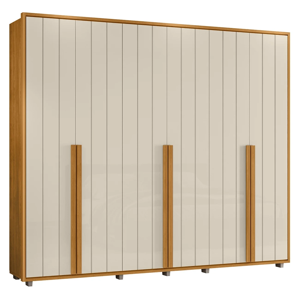 Guarda Roupa Casal 278cm Com 6 Portas Zac Off/Cinamomo Z10  - Mpozenato