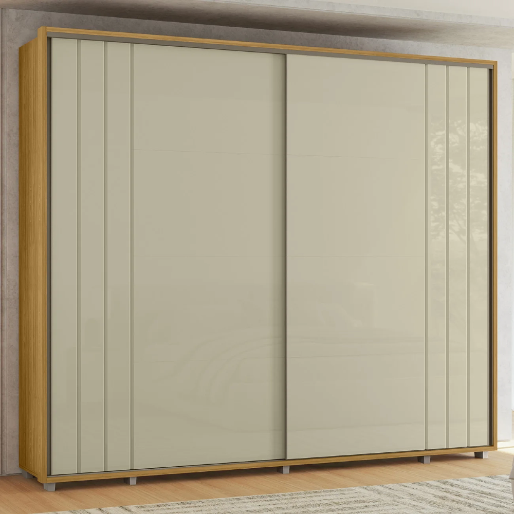 Guarda Roupa Casal 278cm Com 2 Portas Mya Opala/Cumaru Z10  - Mpozenato