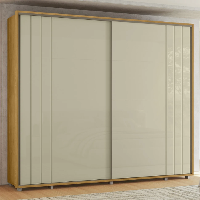 Guarda Roupa Casal 278cm Com 2 Portas Mya Opala/Cumaru Z10  - Mpozenato