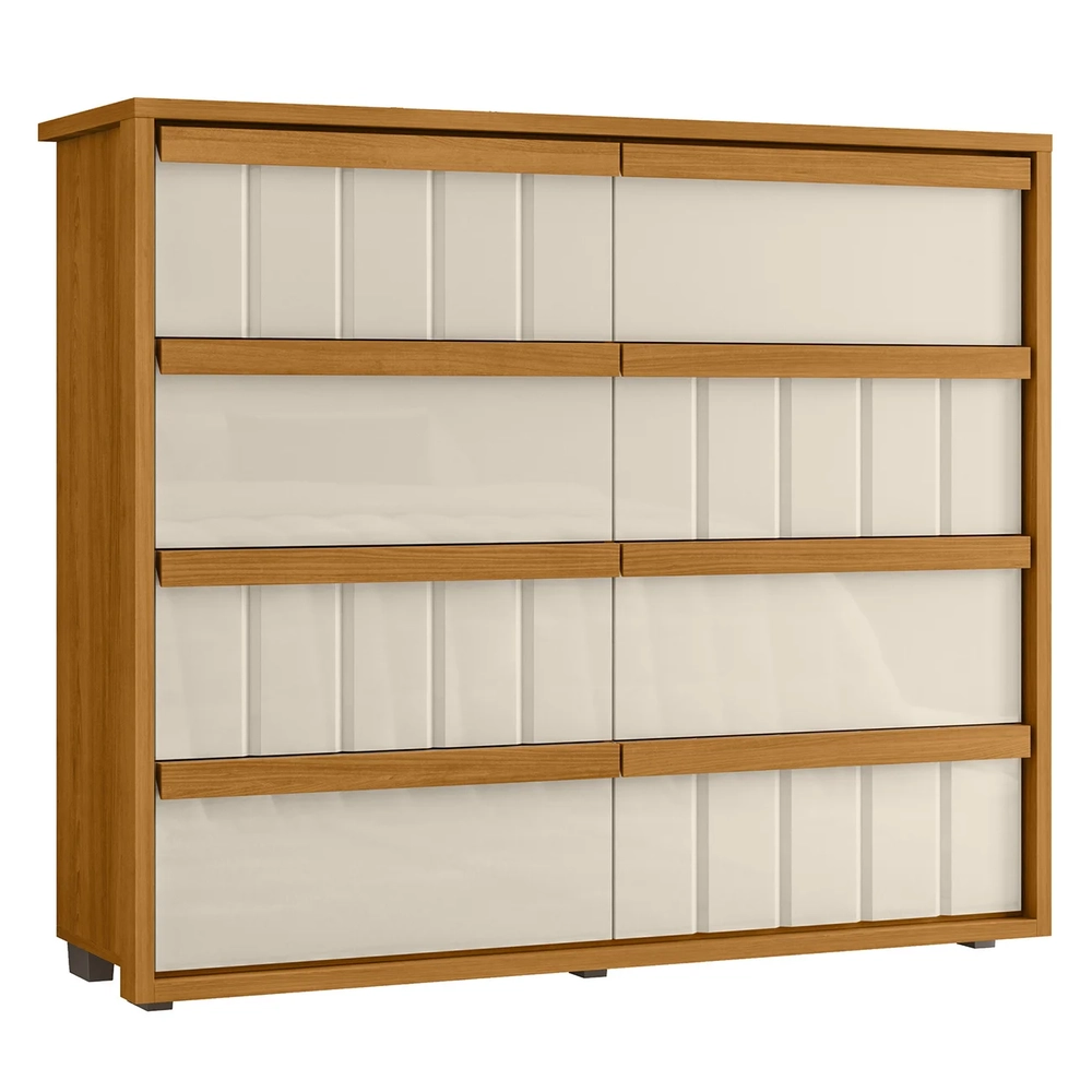 Cômoda Para Quarto Com 8 Gavetas 136cm Avila Off/Cinamomo Z10 - Mpozenato