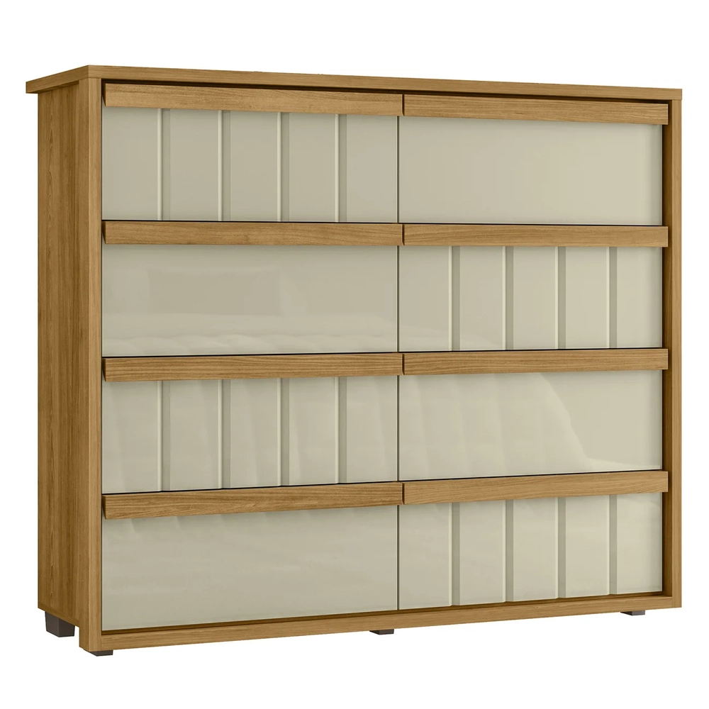 Cômoda Para Quarto Com 8 Gavetas 136cm Avila Opala/Cumaru Z10 - Mpozenato