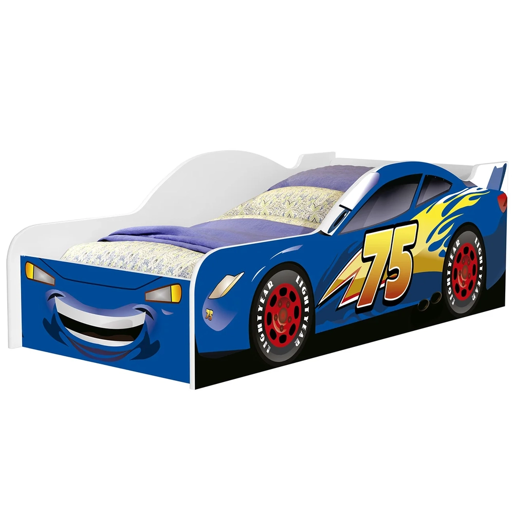 Cama Solteiro Infantil 188x88cm Personagens Carro Azul Z53  - Mpozenato