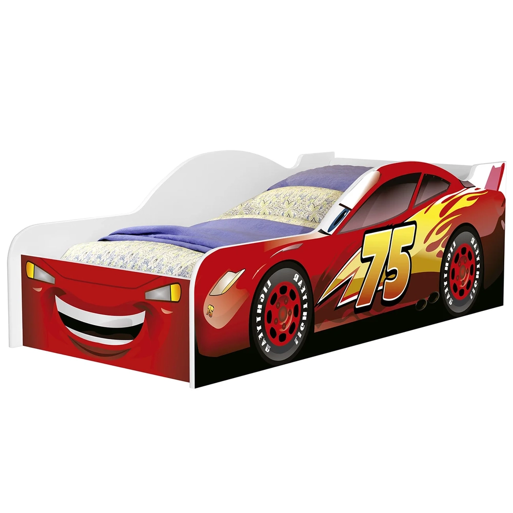 Mini Cama Infantil 148x68cm Personagens Carro Vermelho Z53  - Mpozenato