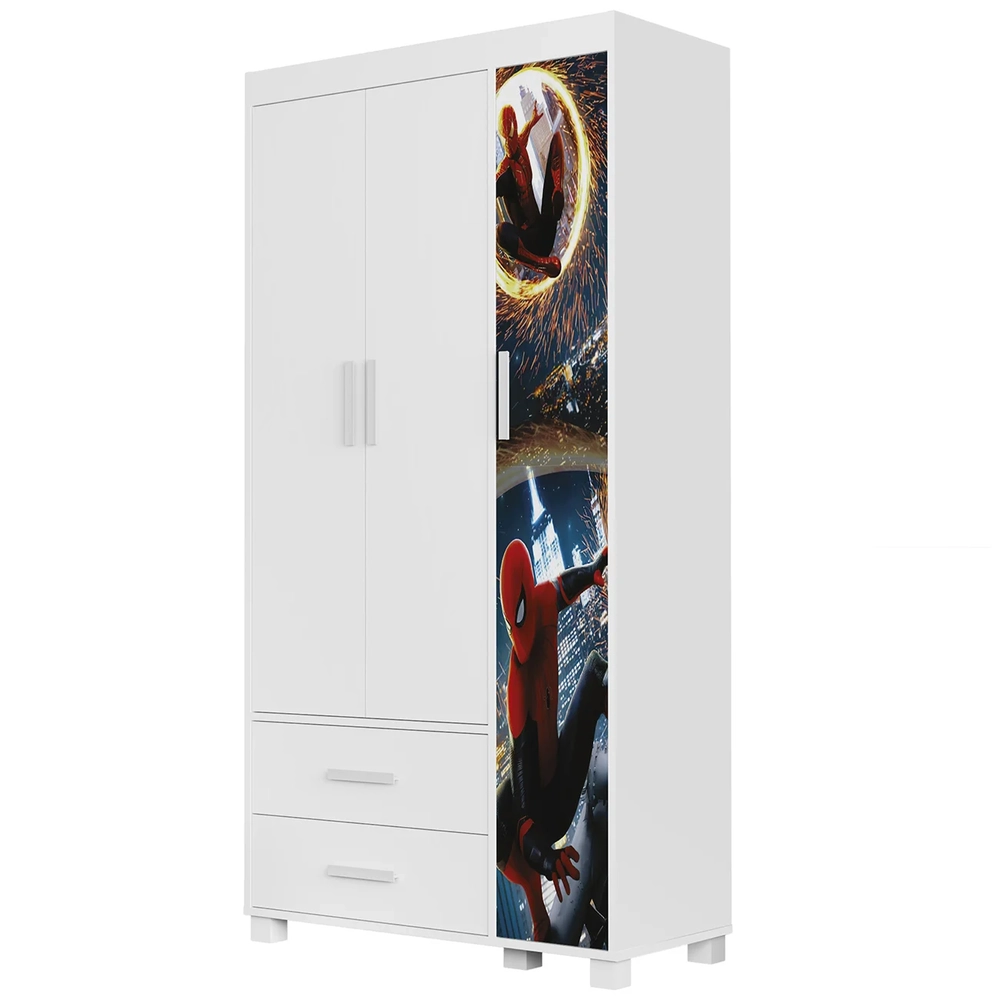 Guarda Roupa Infantil 89cm Com 3 Portas Herói Aranha Z53    - Mpozenato
