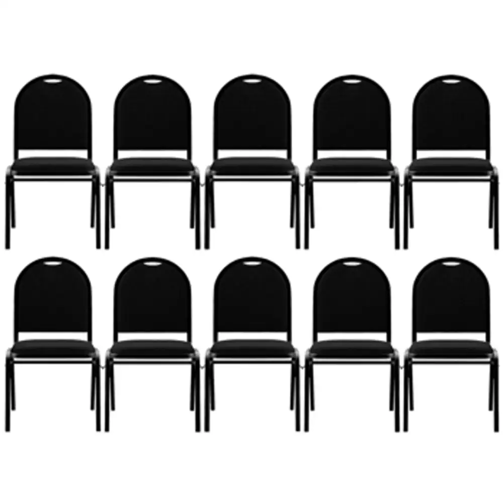 Kit 10 Cadeiras Hoteleiras Auditório Empilhável Linho Z33 Preto - Mpozenato