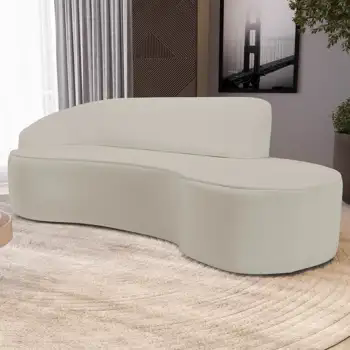 Sofá Living  2 Lugares 180cm Braço Esquerdo Mozart D06 Sintético Bege - Mpozenato