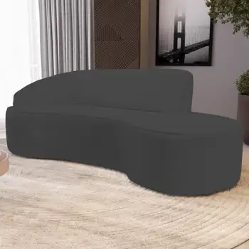 Sofá Living  4 Lugares 280cm Braço Esquerdo Mozart D06 Sintético Cinza - Mpozenato