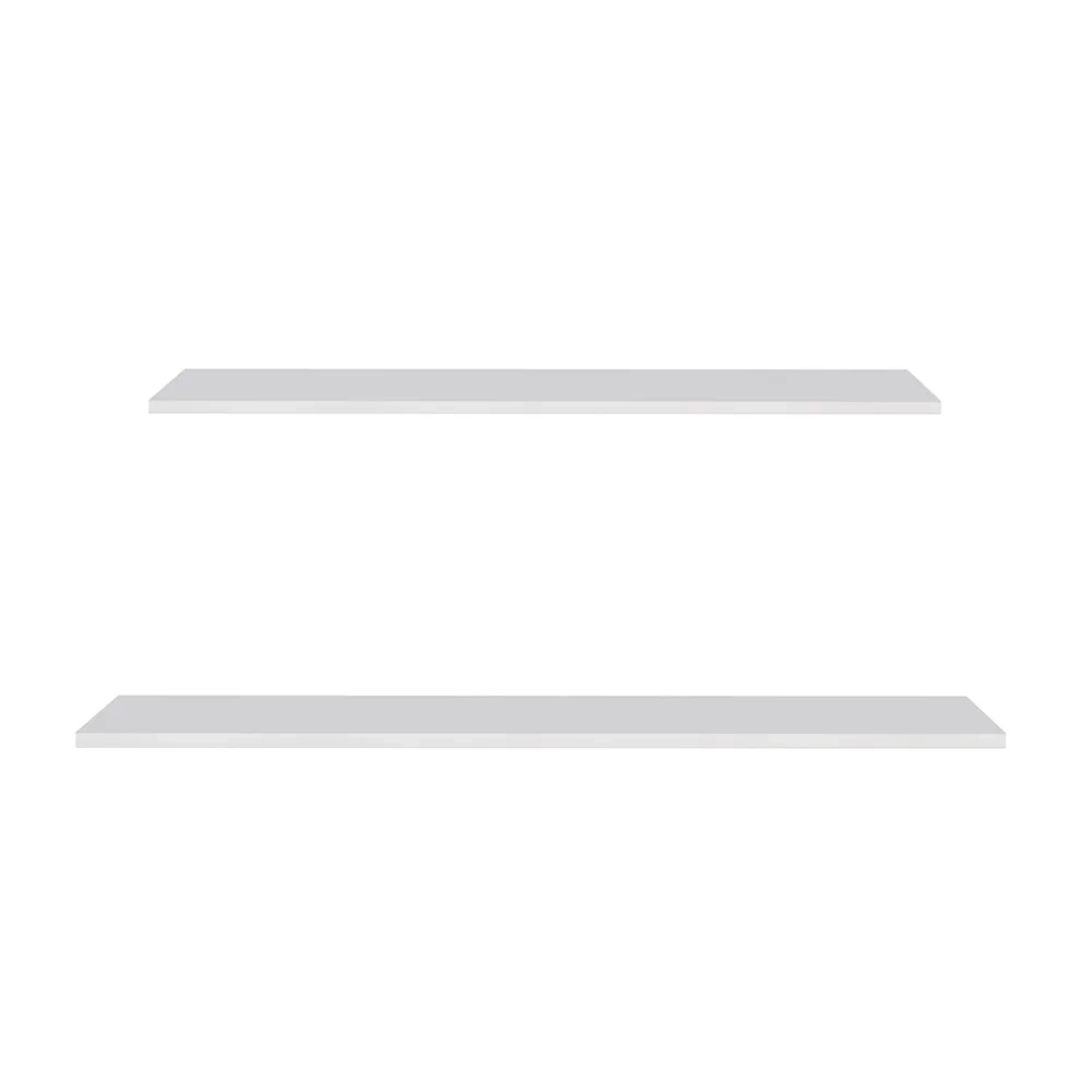 Prateleira Flutuante Para Sala Kit 2 com Suporte Invisível CP1 Yara Branco - Lumil