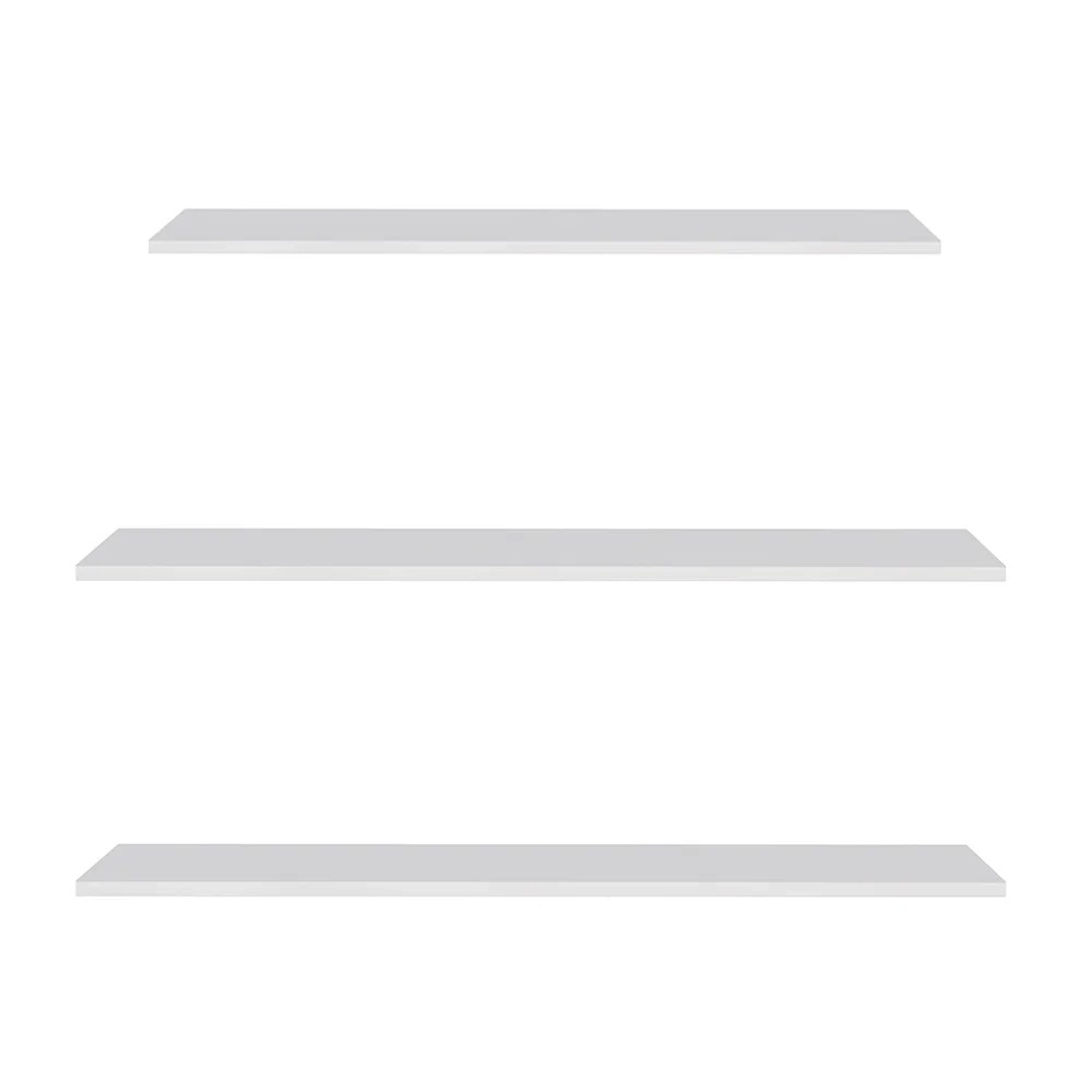 Prateleira Flutuante Para Escritório Kit 3 com Suporte Invisível CP3 Yara Branco - Lumil