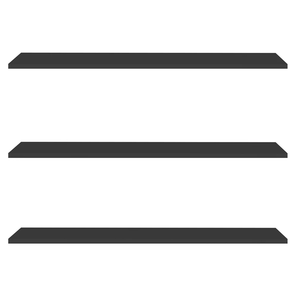 Prateleira Flutuante Para Escritório Kit 3 com Suporte Invisível 91cm Yara Preto - Lumil