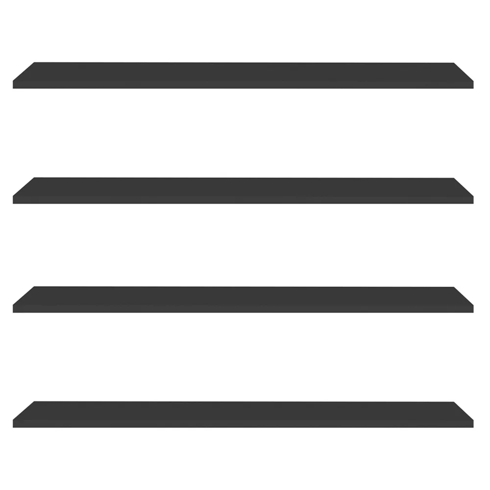 Prateleira Flutuante Para Escritório Kit 4 com Suporte Invisível 68cm Yara Preto - Lumil