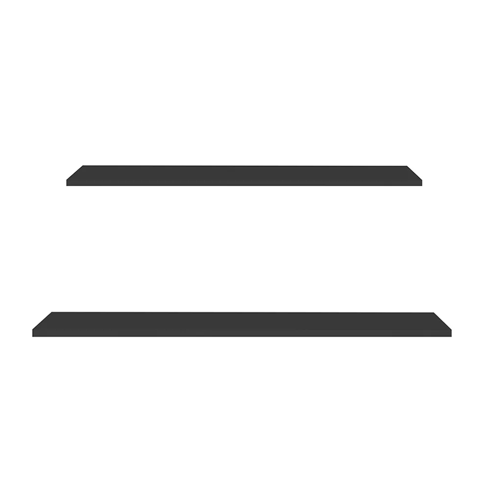 Prateleira Flutuante Para Escritório Kit 2 com Suporte Invisível CP1 Yara Preto - Lumil