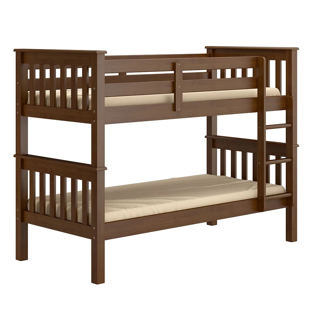 Beliche Solteiro Juvenil com Escada Móvel Bliss Z40 Castanho Acetinado - Mpozenato