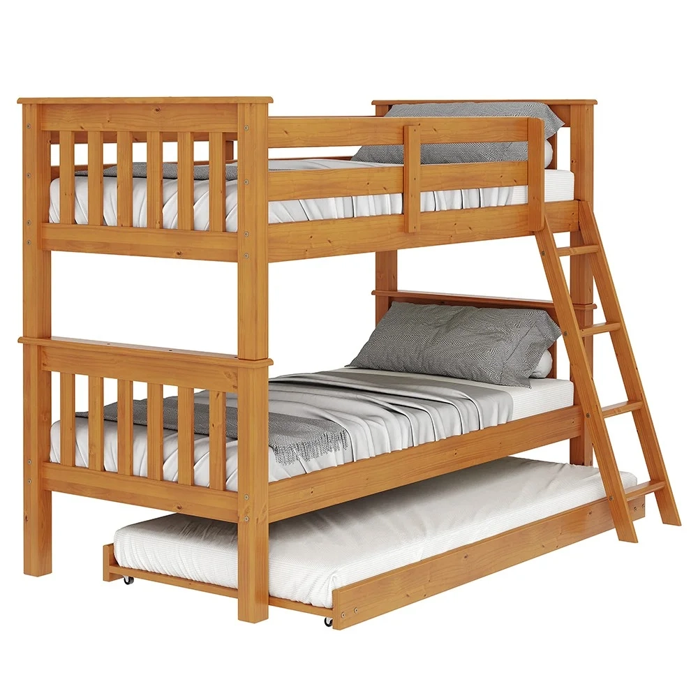 Treliche Solteiro Juvenil com Escada Móvel Joy Z40 Mel Acetinado - Mpozenato