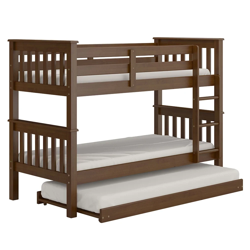 Treliche Solteiro Juvenil com Escada Fixa Bliss Z40 Castanho Acetinado - Mpozenato