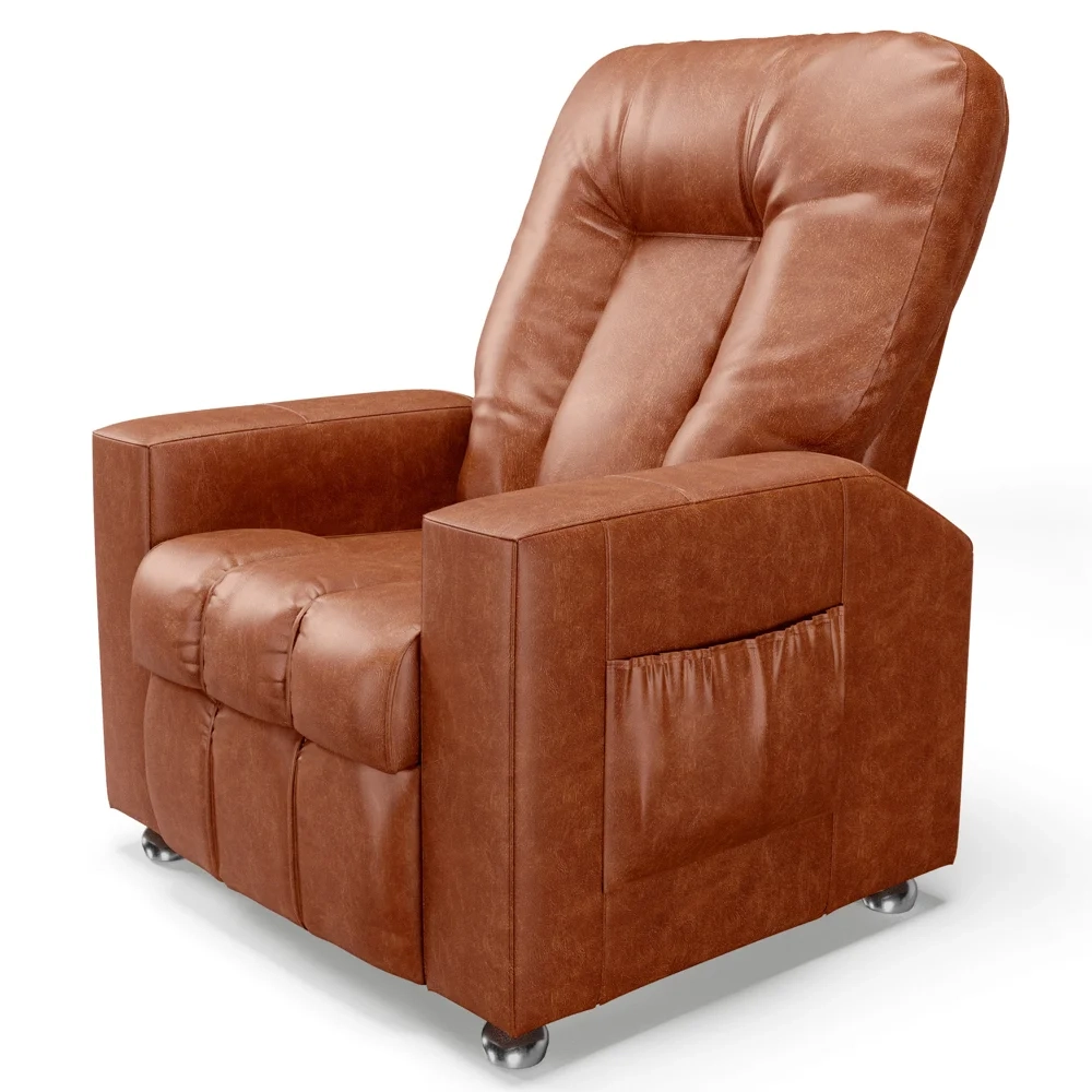 Poltrona do Papai Reclinável Para Cinema Praddo FH9 PU Camel - Mpozenato