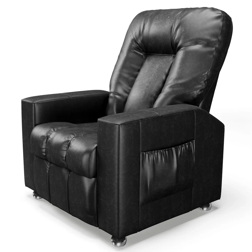 Poltrona do Papai Reclinável Para Cinema Praddo FH9 PU Preto Brilho - Mpozenato