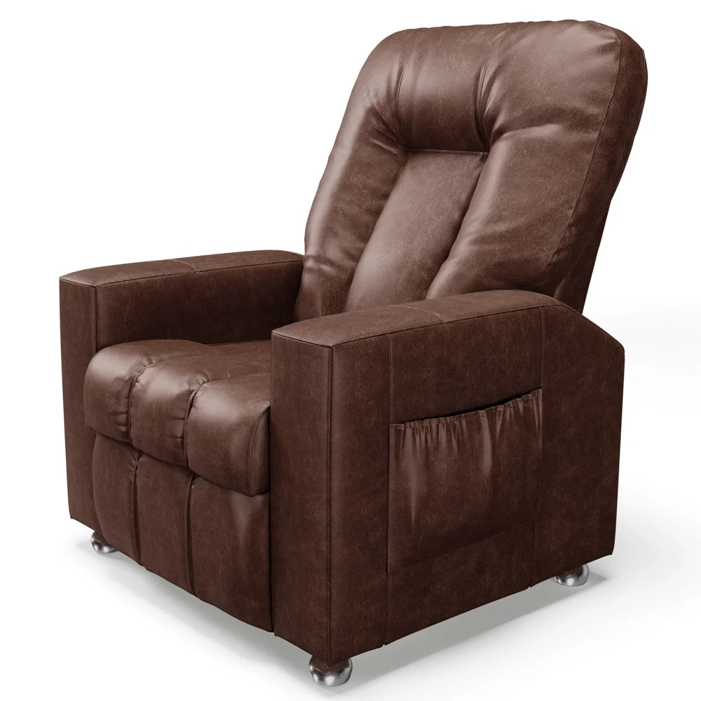Poltrona do Papai Reclinável Para Cinema Praddo FH9 PU Marrom Brilho - Mpozenato
