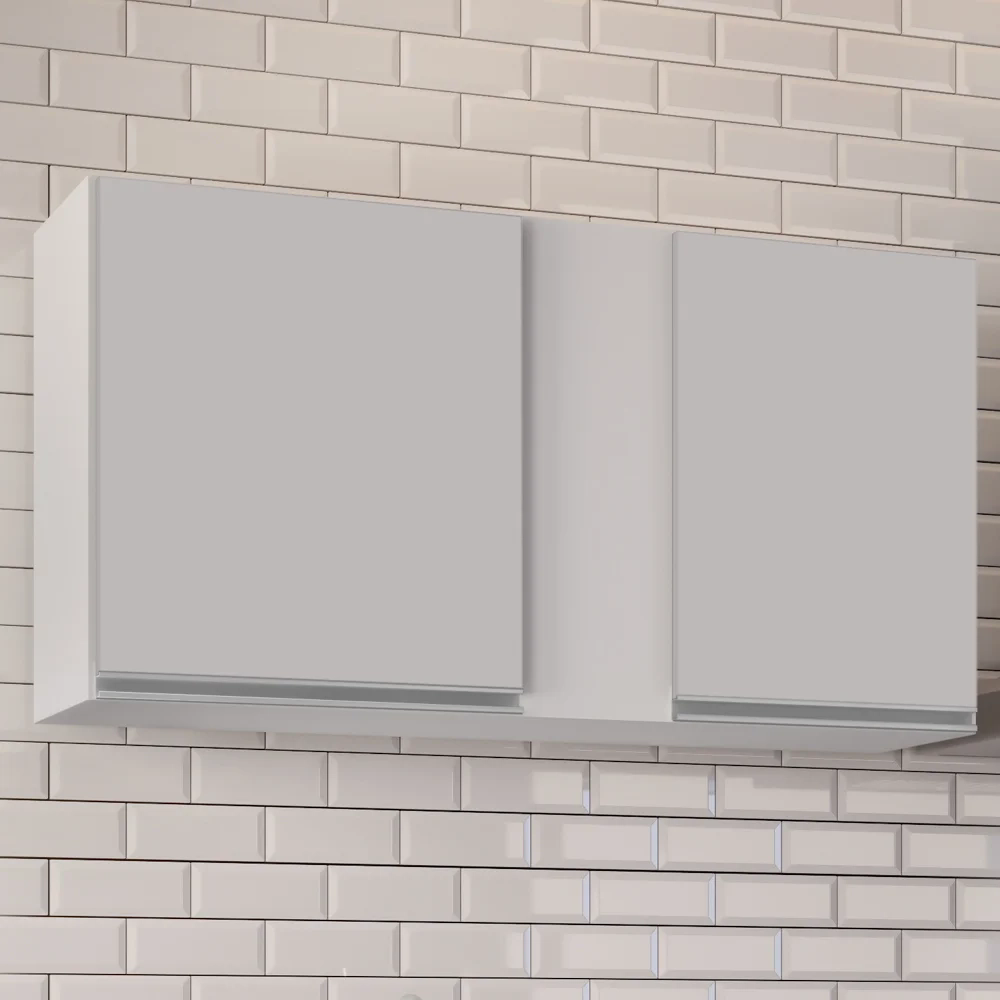 Armário Aéreo 100cm 2 Portas Indiana Branco - Lumil Móveis