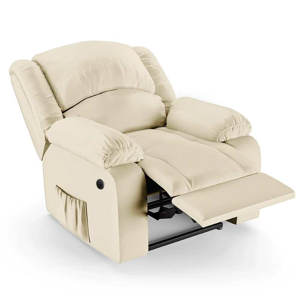 Poltrona do Papai Reclinável Pietra Power Elétrica FH9 PU Bege - Mpozenato