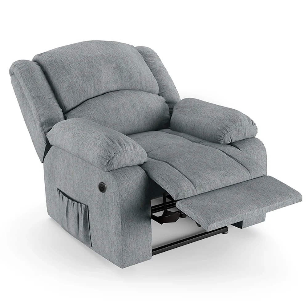 Poltrona do Papai Reclinável Pietra Power Elétrica Massagem FH9 Linho Cinza - Mpozenato