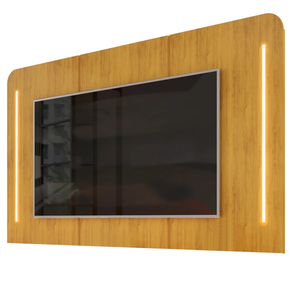 Painel Para TV Suspenso 75 Pol 218cm World D04 Cedro - Mpozenato