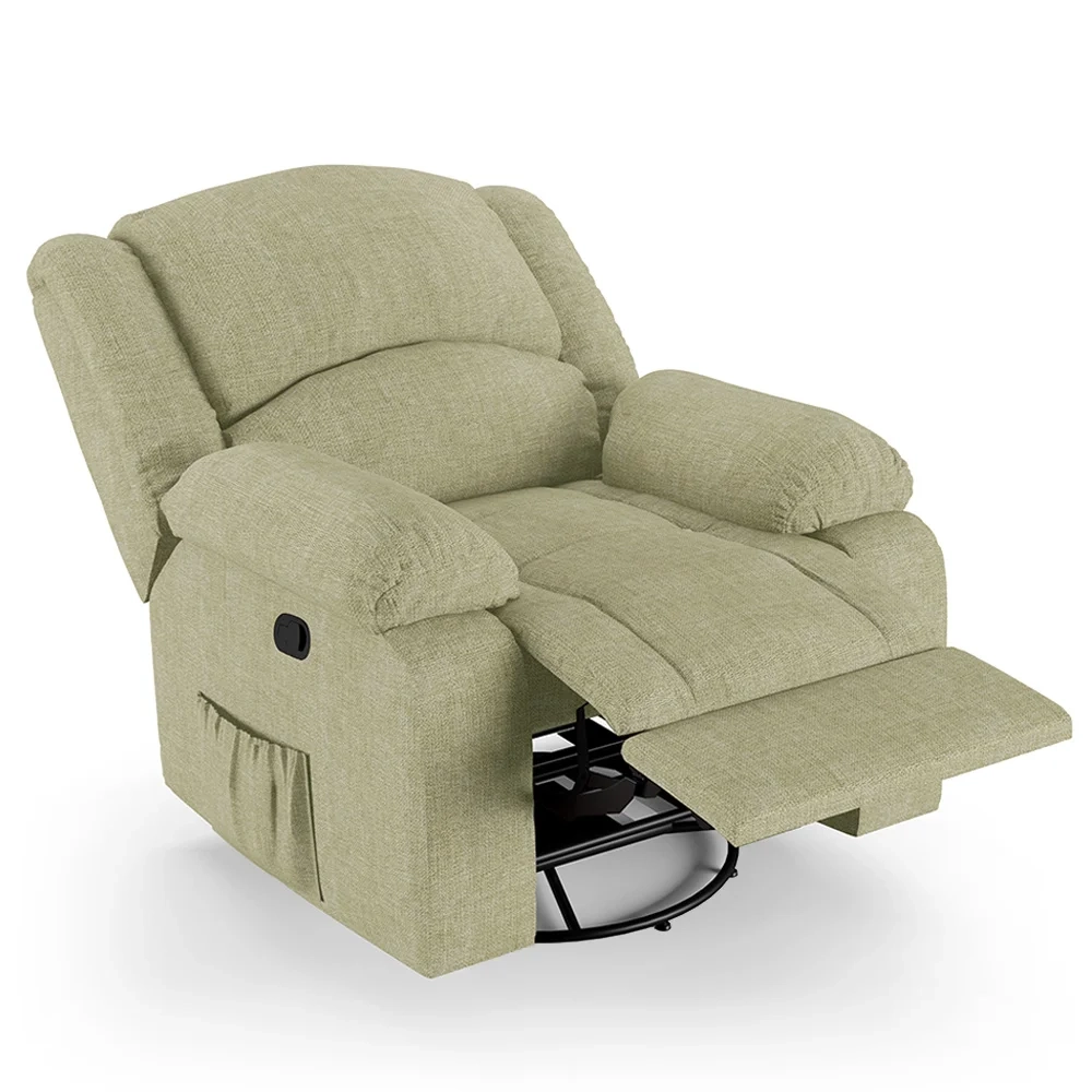 Poltrona do Papai Reclinável Pietra Glider Giratória USB FH9 Linho Bege - Mpozenato