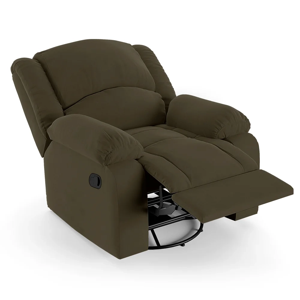 Poltrona do Papai Reclinável Pietra Glider Giratória USB FH9 Veludo Capuccino - Mpozenato