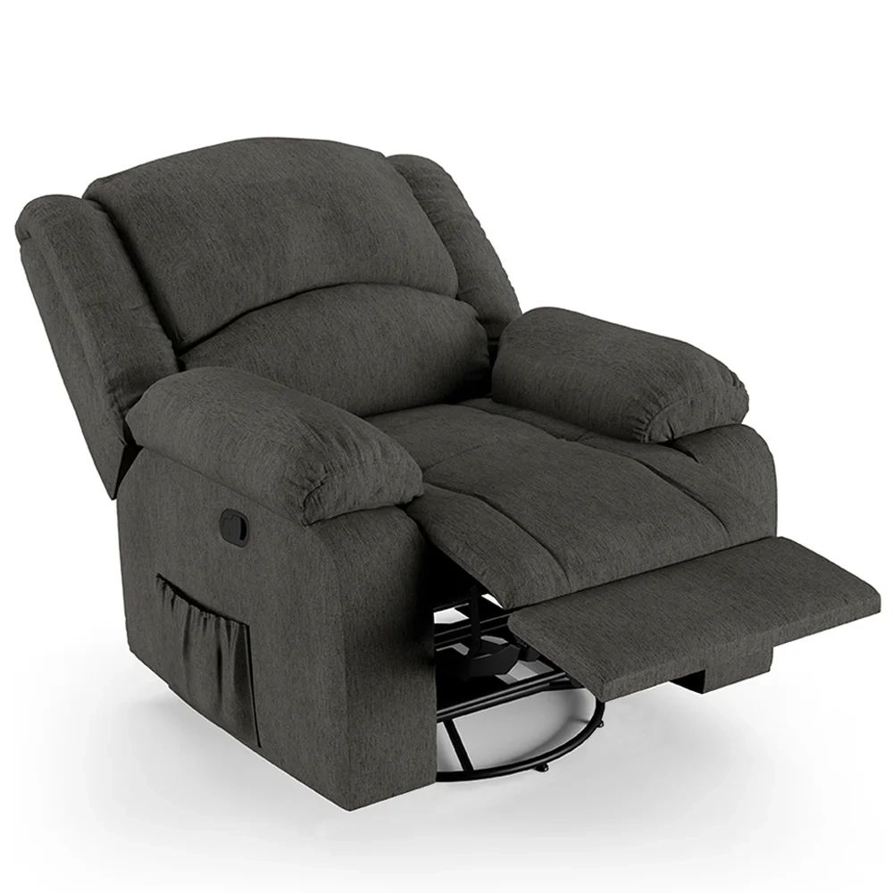 Poltrona do Papai Reclinável Pietra Glider Giratória Massagem FH9 Linho Grafite - Mpozenato