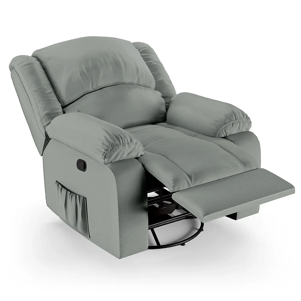 Poltrona do Papai Reclinável Pietra Glider Giratória Massagem FH9 PU Cinza - Mpozenato